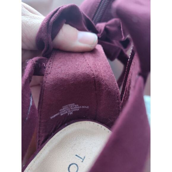 Torrid Wine Thick Strappy Wrap Heels Women’s 7W - Picture 5 of 7